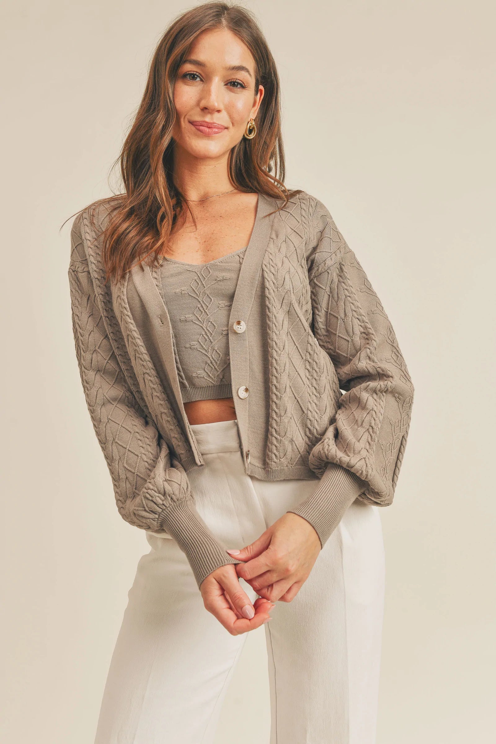Cable knit tank and cardigan sweater SET – Grace Monroe Boutique