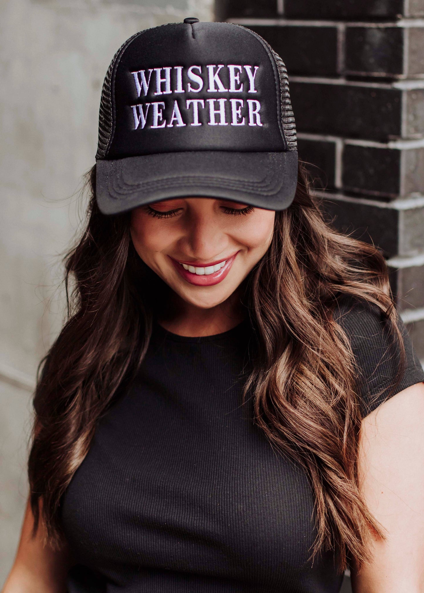 Black Whiskey Weather Trucker Hat