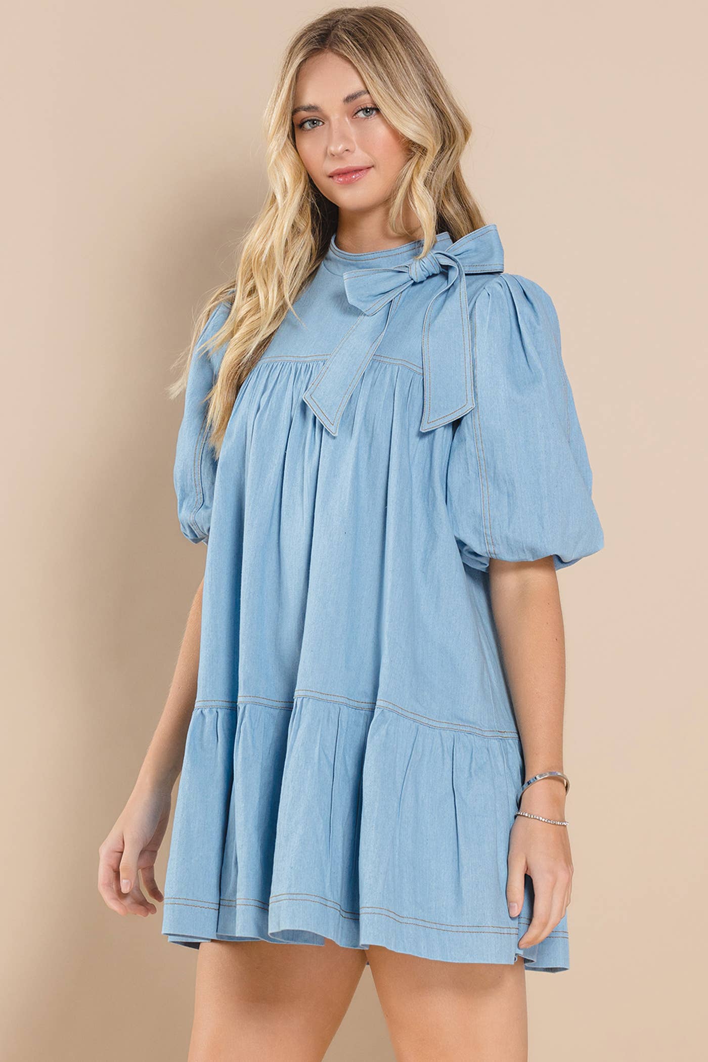 Tiffany Chic Style Casual Denim Dress