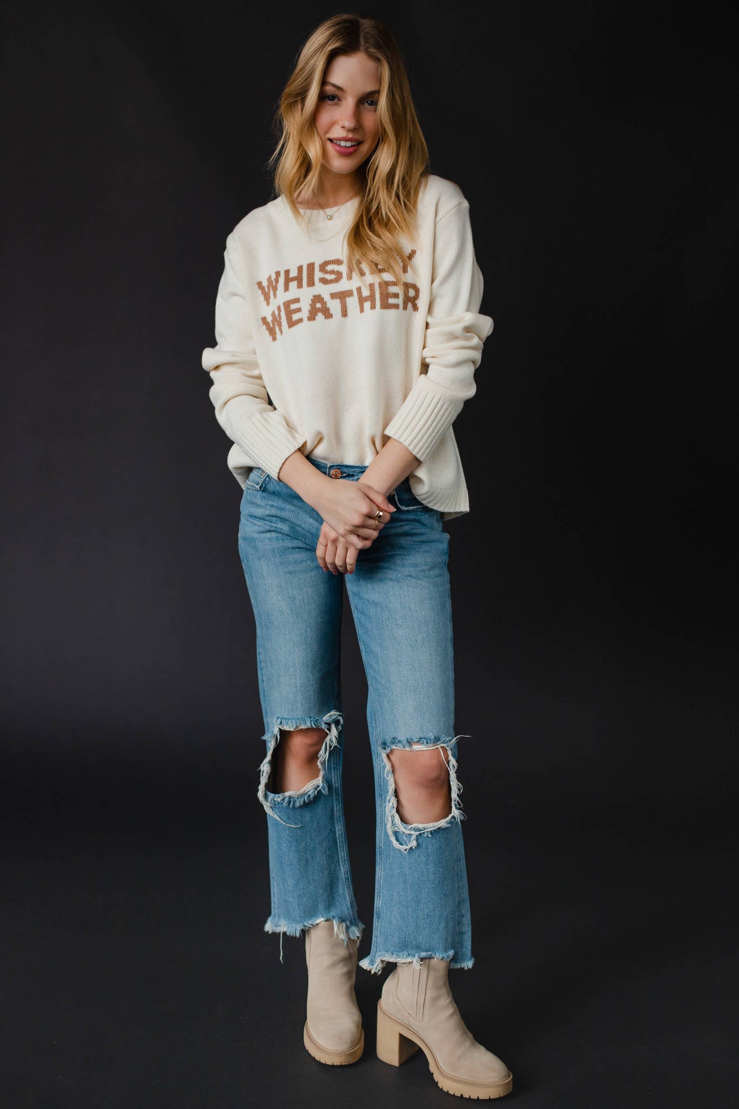 Envy Ivory Whiskey Weather Sweater