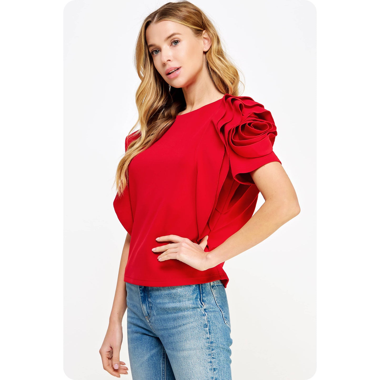 Rosey Red Origami Top