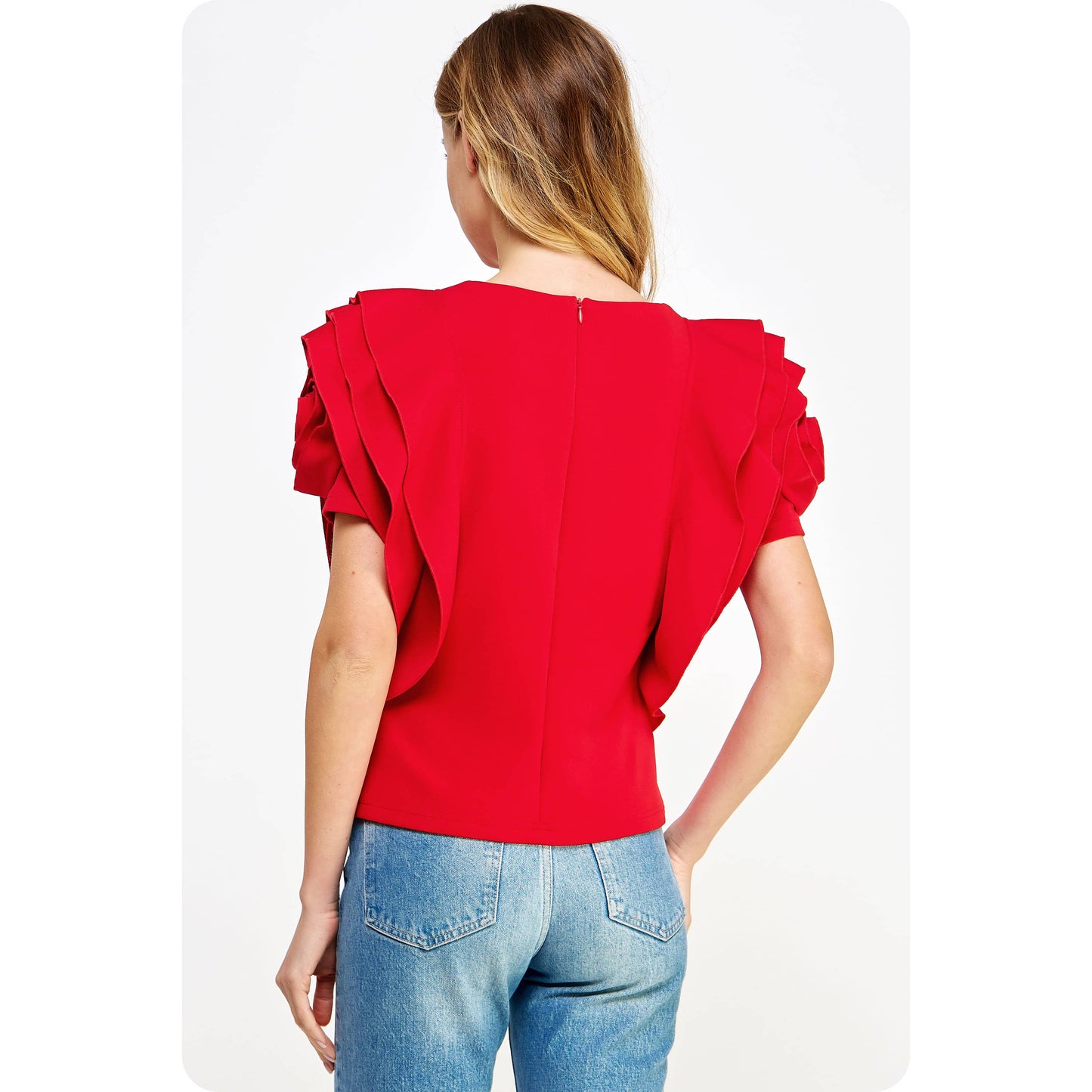 Rosey Red Origami Top