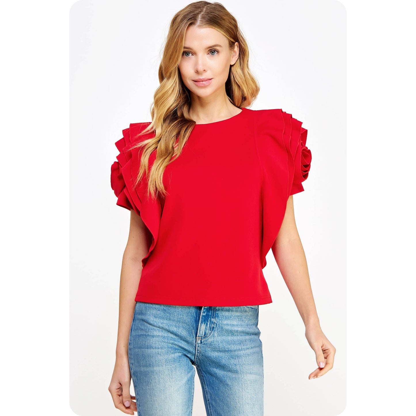 Rosey Red Origami Top