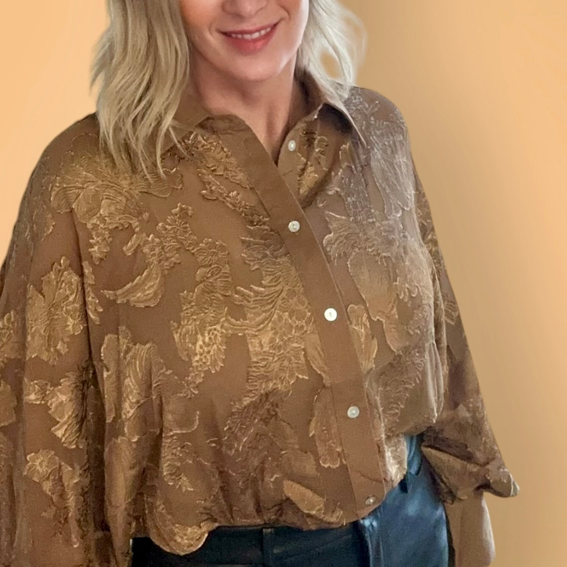 Elizabeth Bronze Button Down Shirt