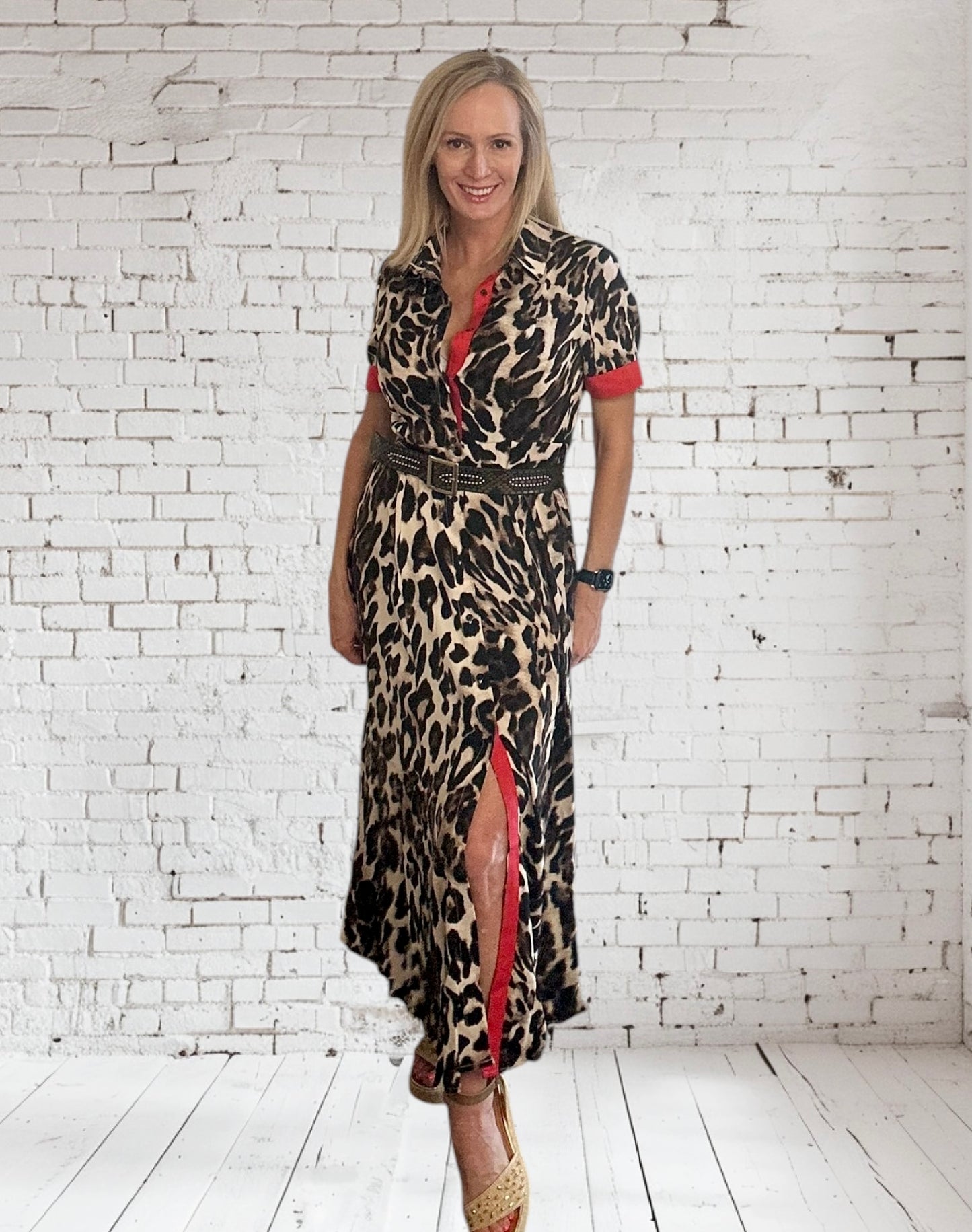 Foxy Roxy Maxi Leopard Print Dress