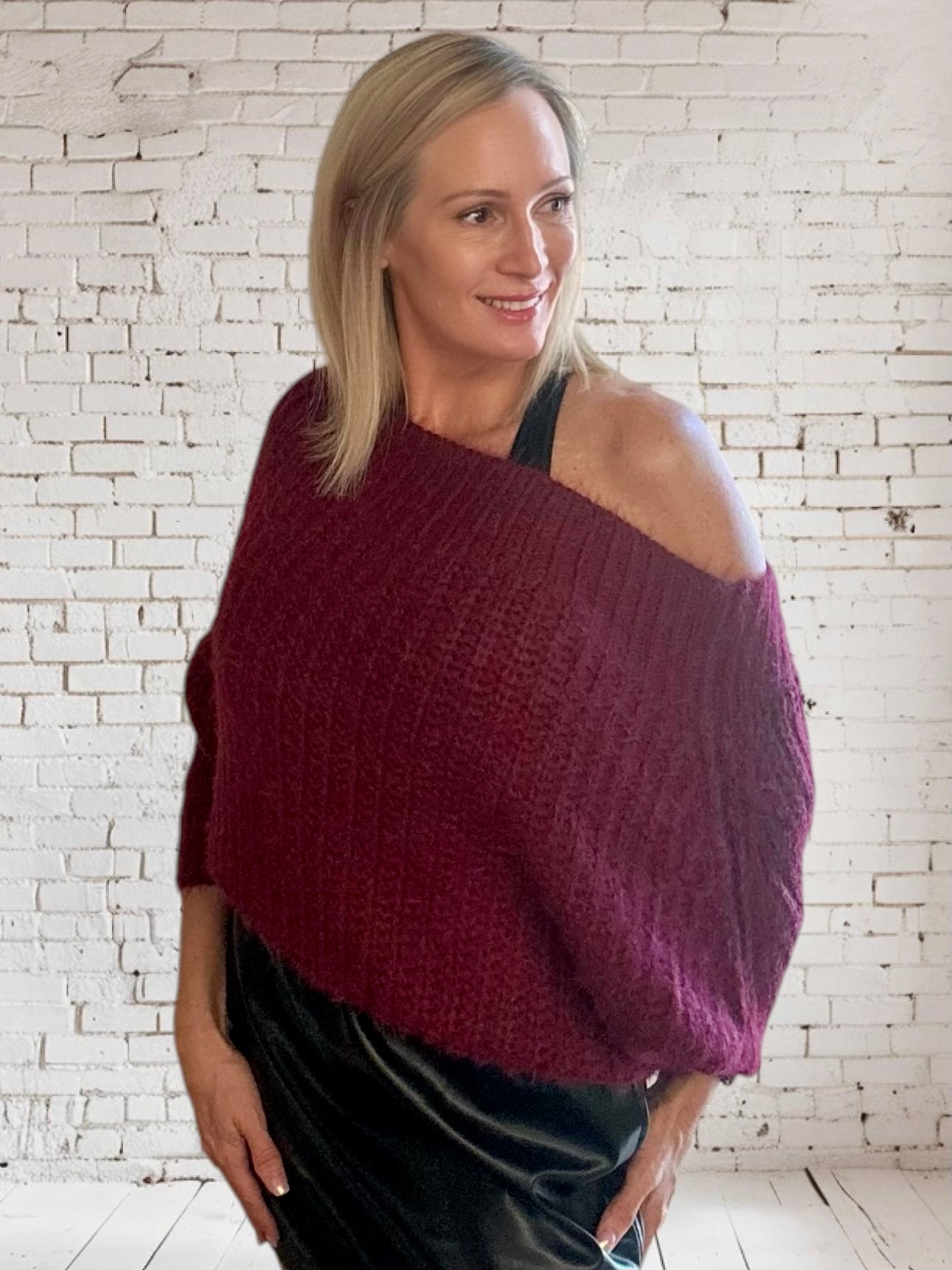 Ruby Red Mohair Knitted Sweater