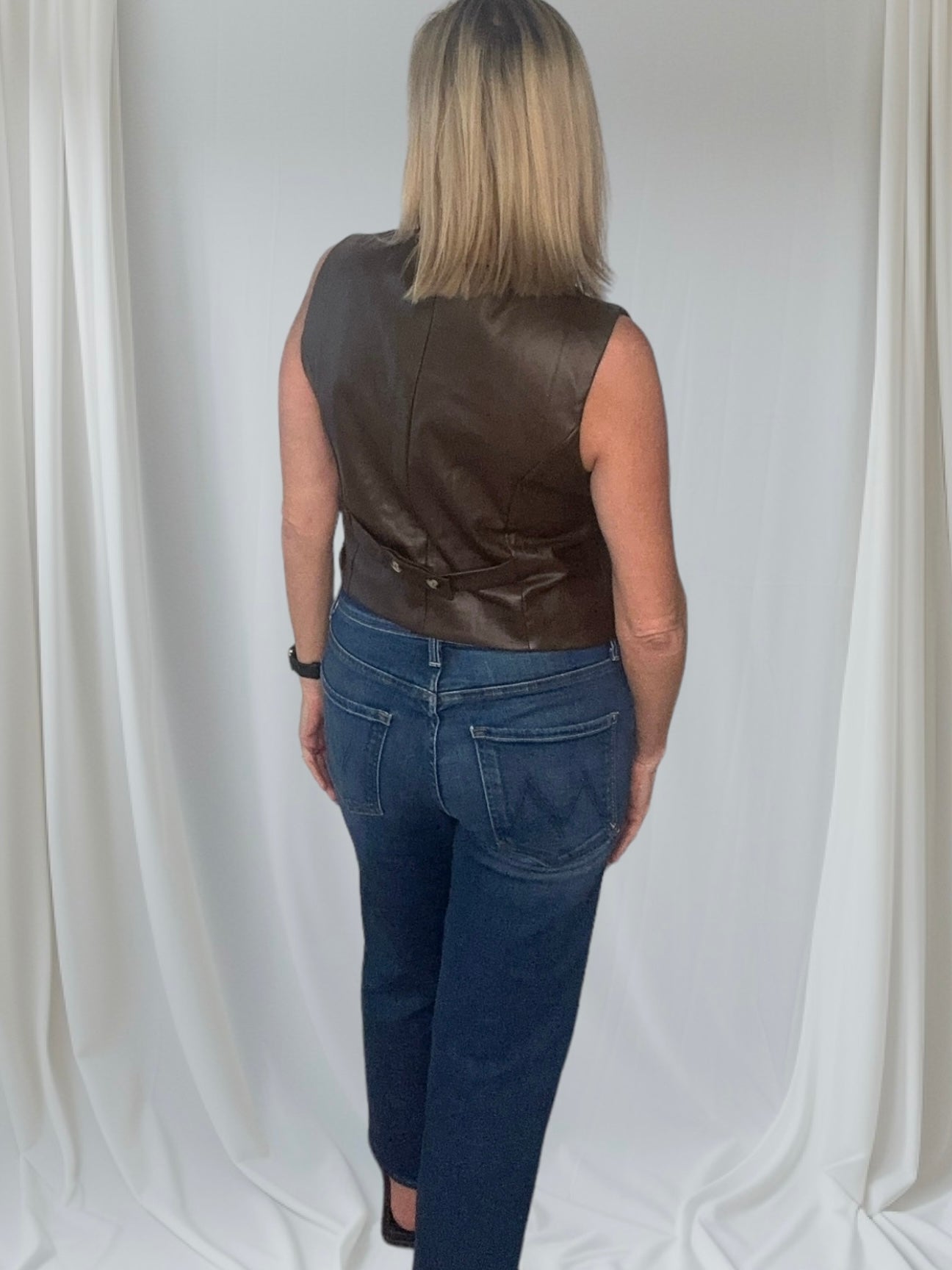 Kristi Brown Leather Vest