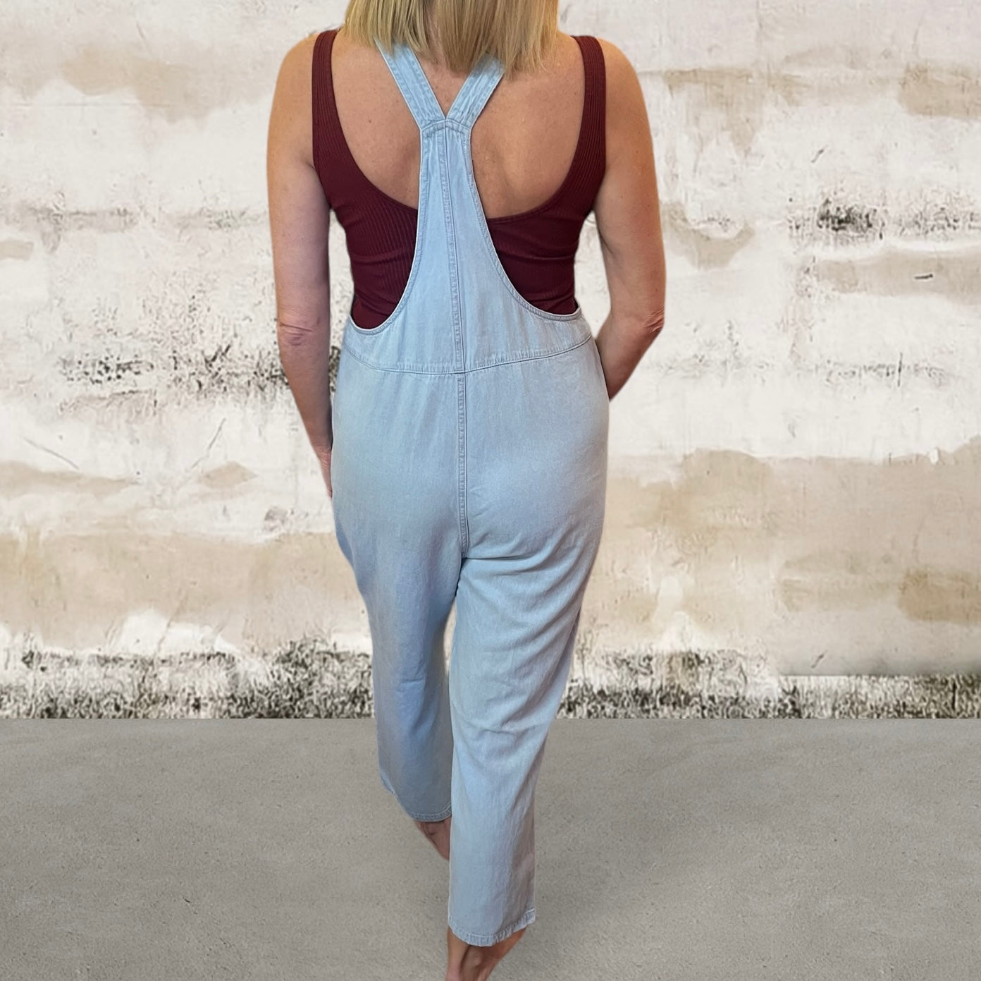 Ella Tie Shoulder Straight Leg Overalls