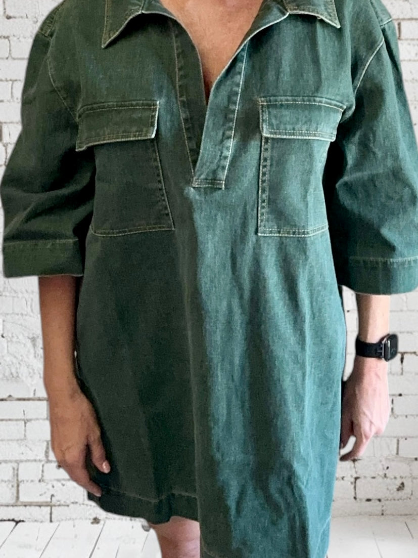 GiGi Green Denim Dress