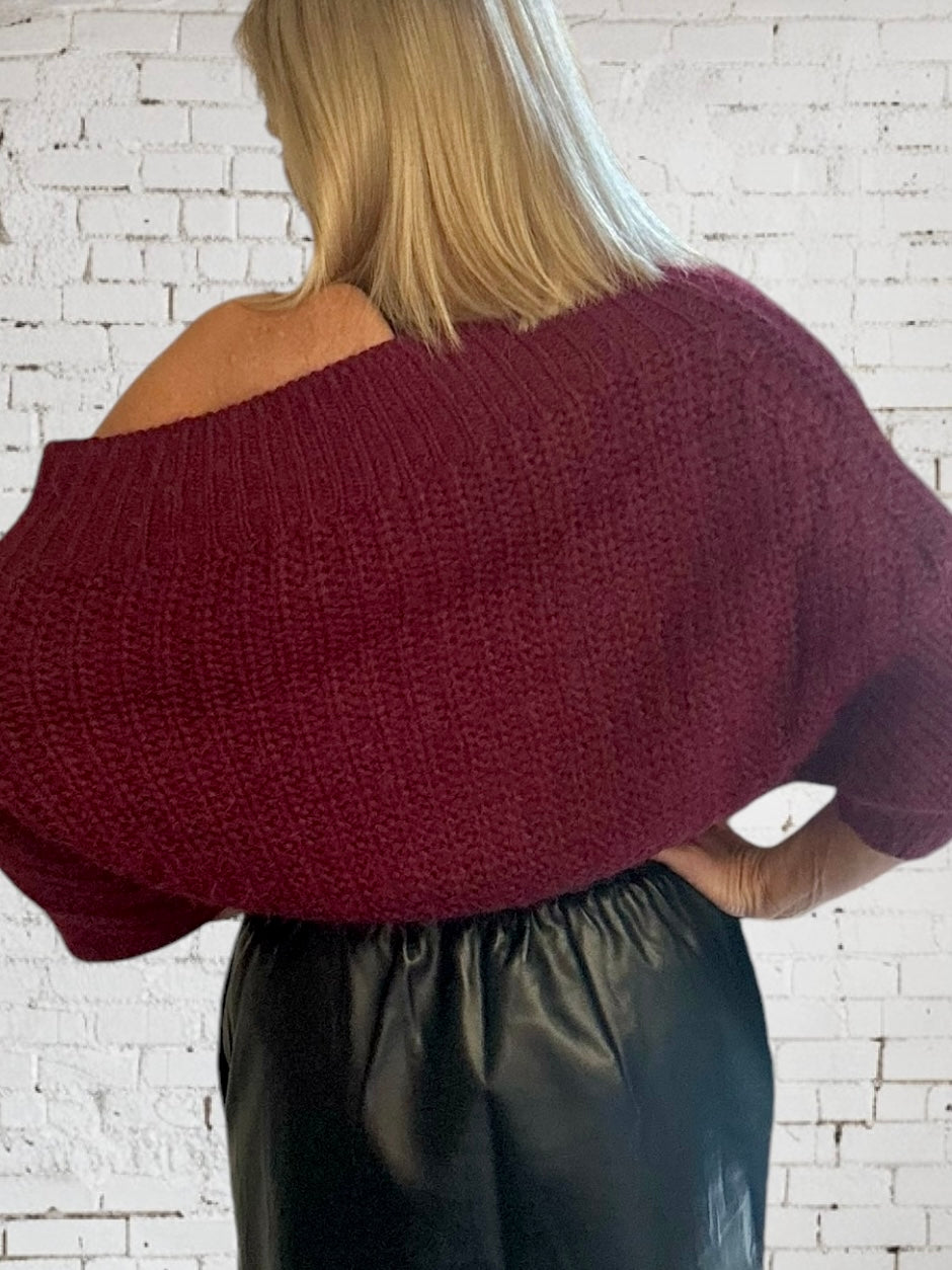 Ruby Red Mohair Knitted Sweater