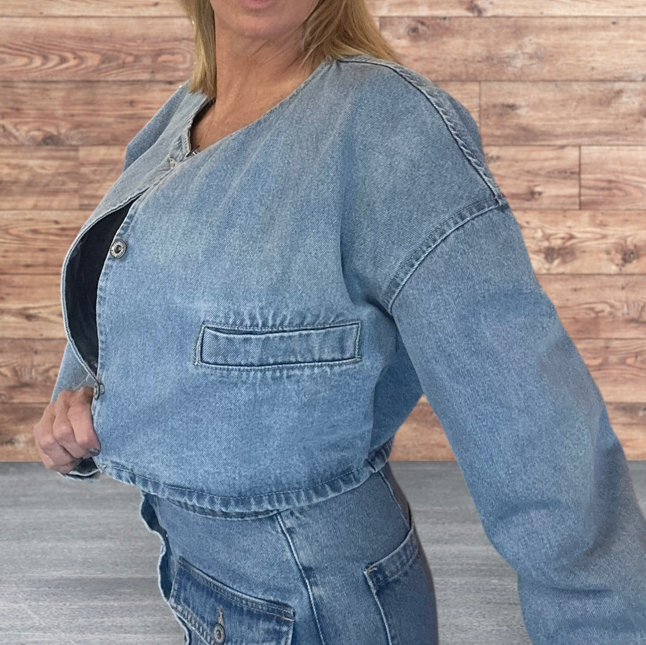 Lexi Cropped Relaxed Denim Jacket