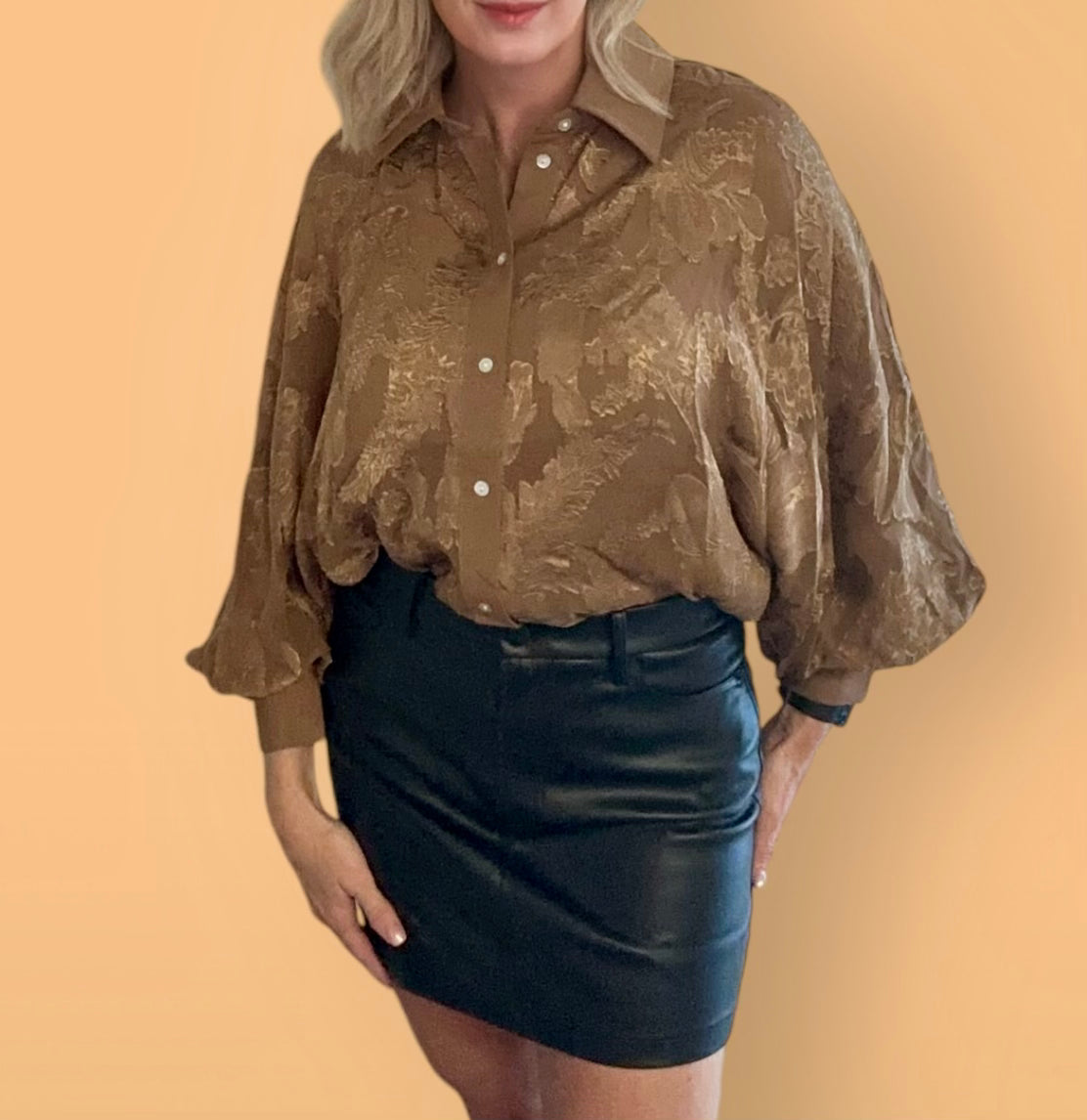 Elizabeth Bronze Button Down Shirt