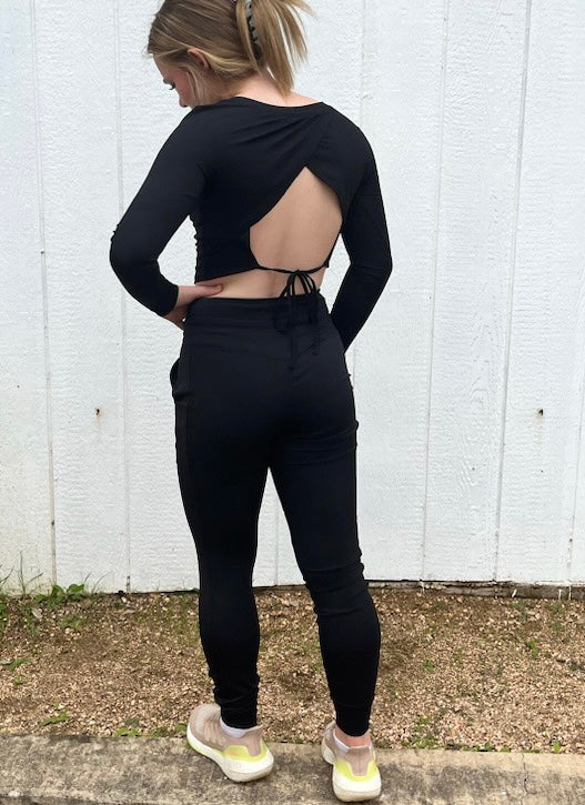 Halara Long Sleeve Backless Sports Top