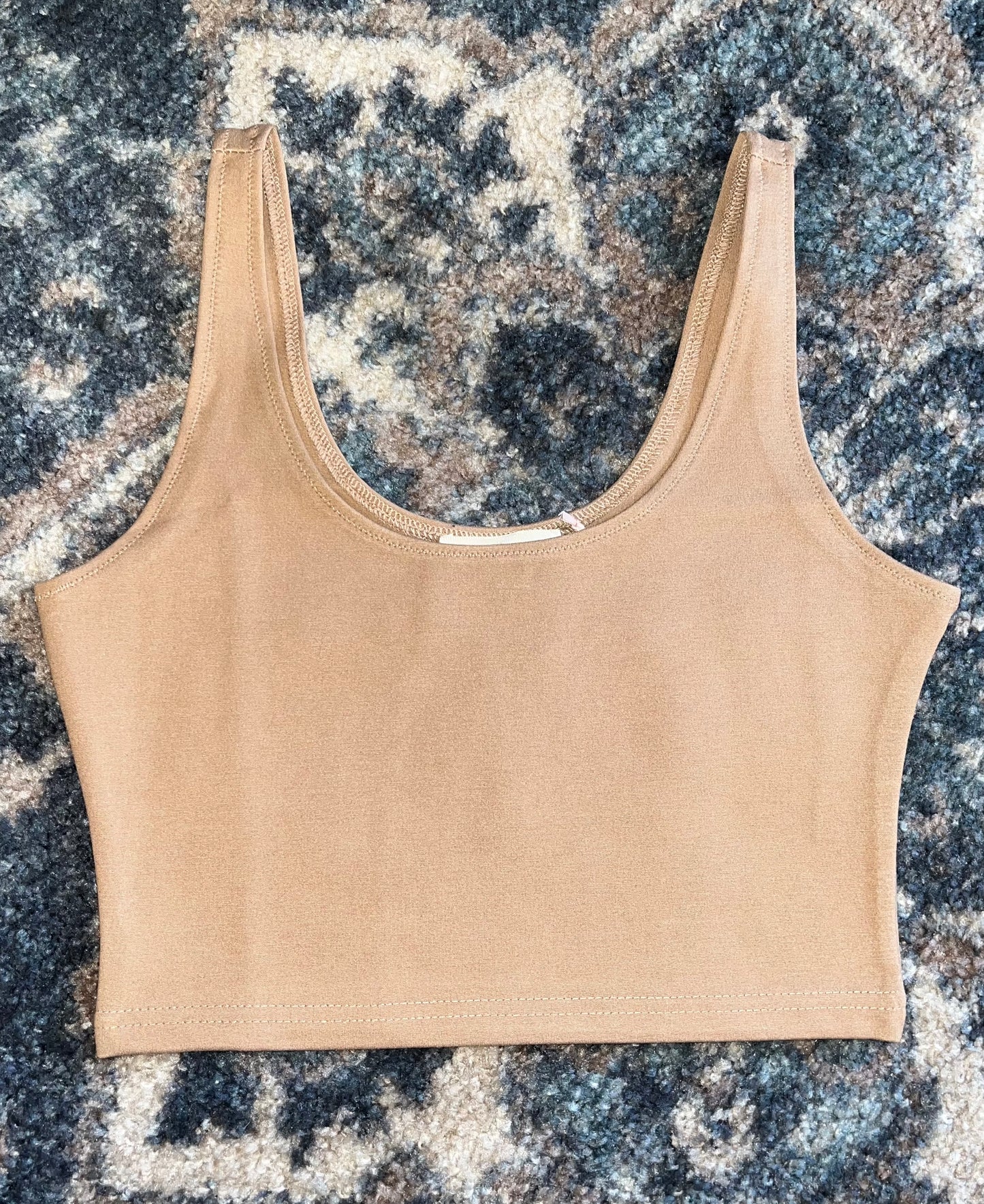 Ponte Crop top- Black/Cream/Taupe