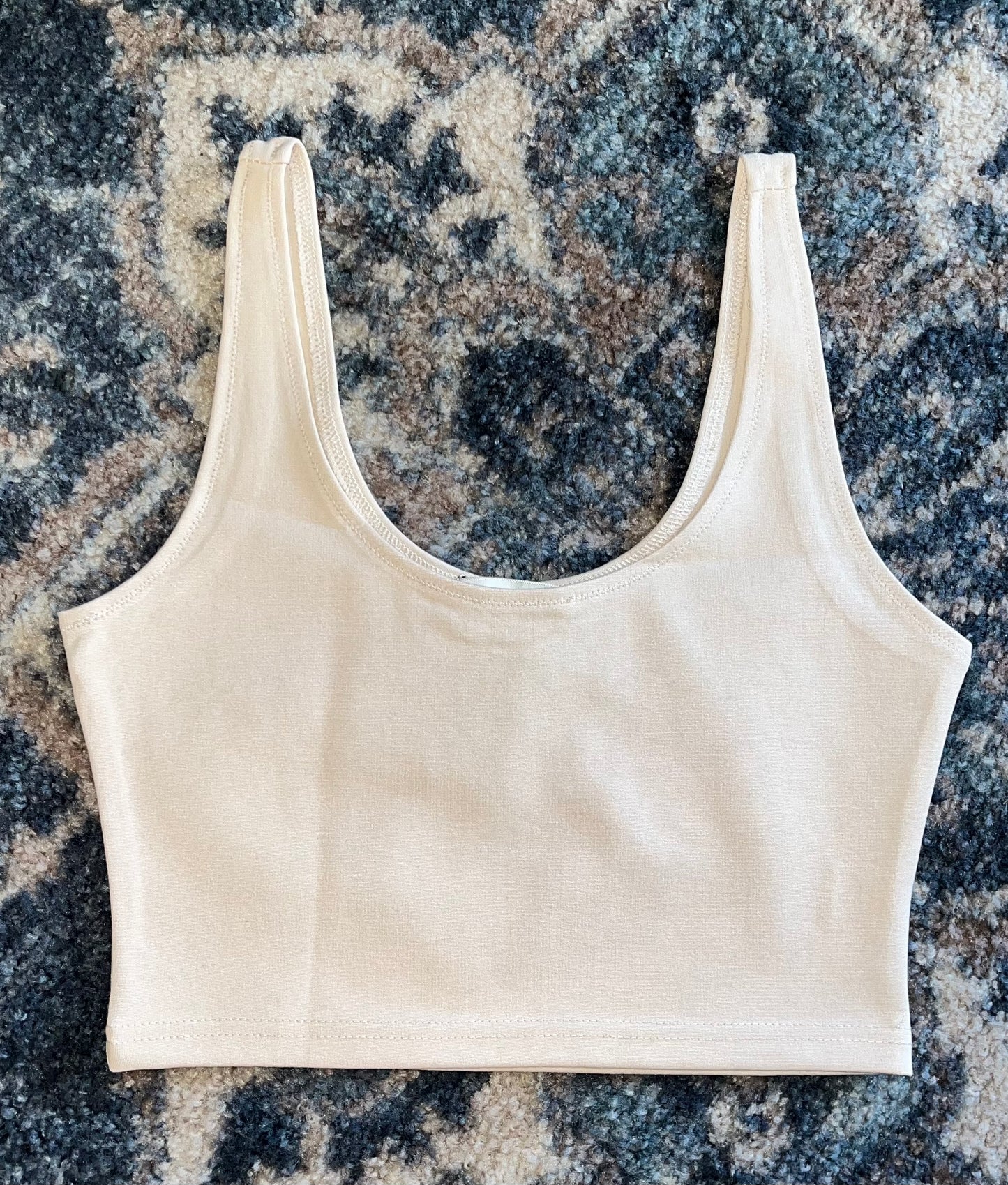 Ponte Crop top- Black/Cream/Taupe