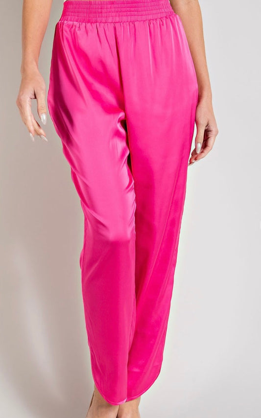 Perfectly Pink Satin Jogger