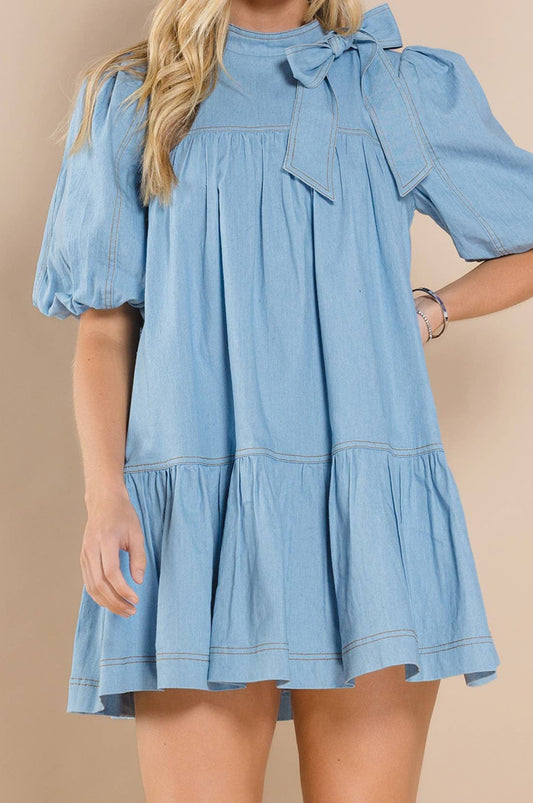 Tiffany Chic Style Casual Denim Dress