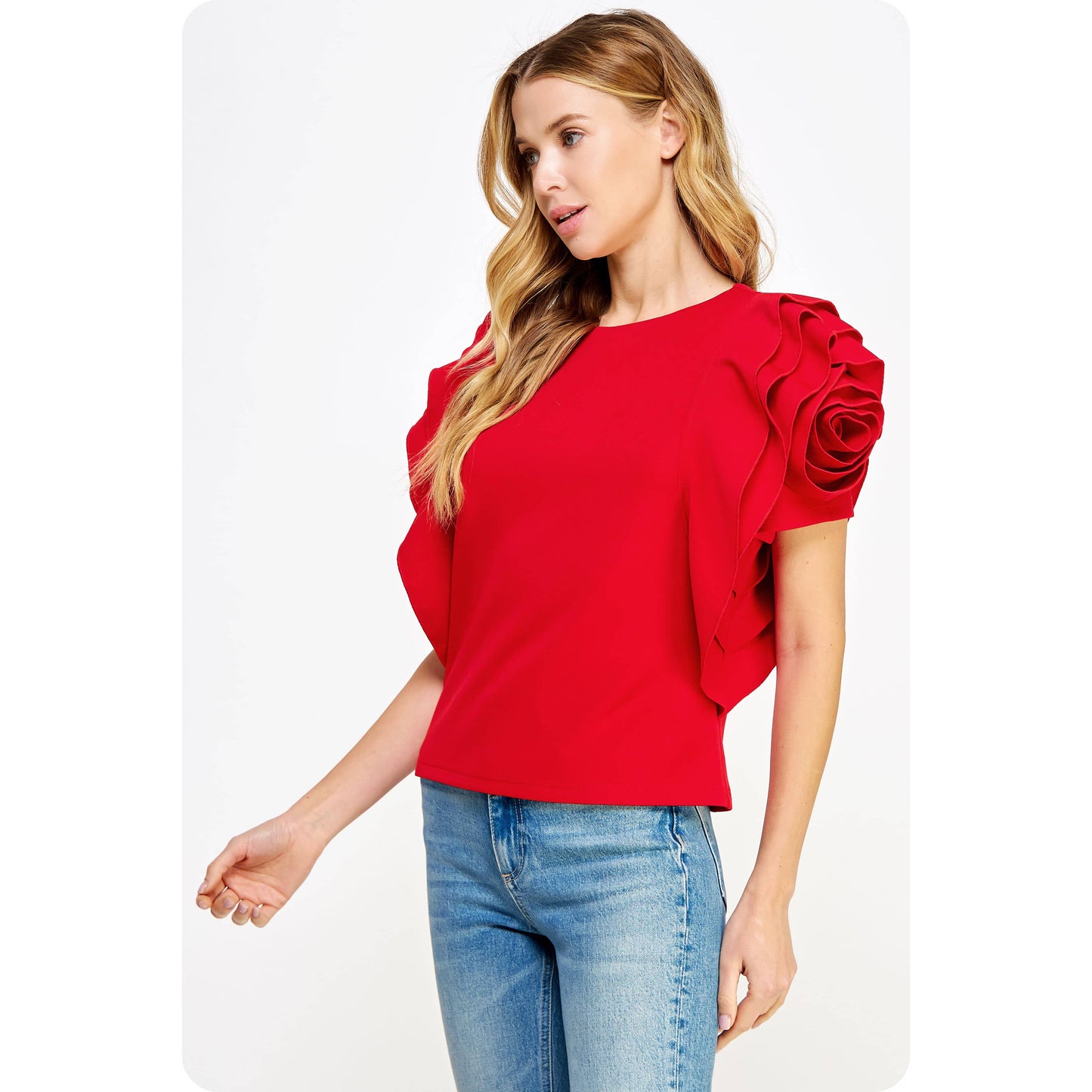 Rosey Red Origami Top