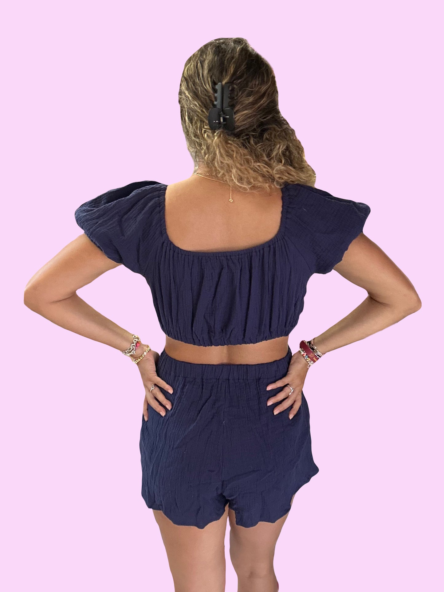 Solid Cotton Gauze Romper