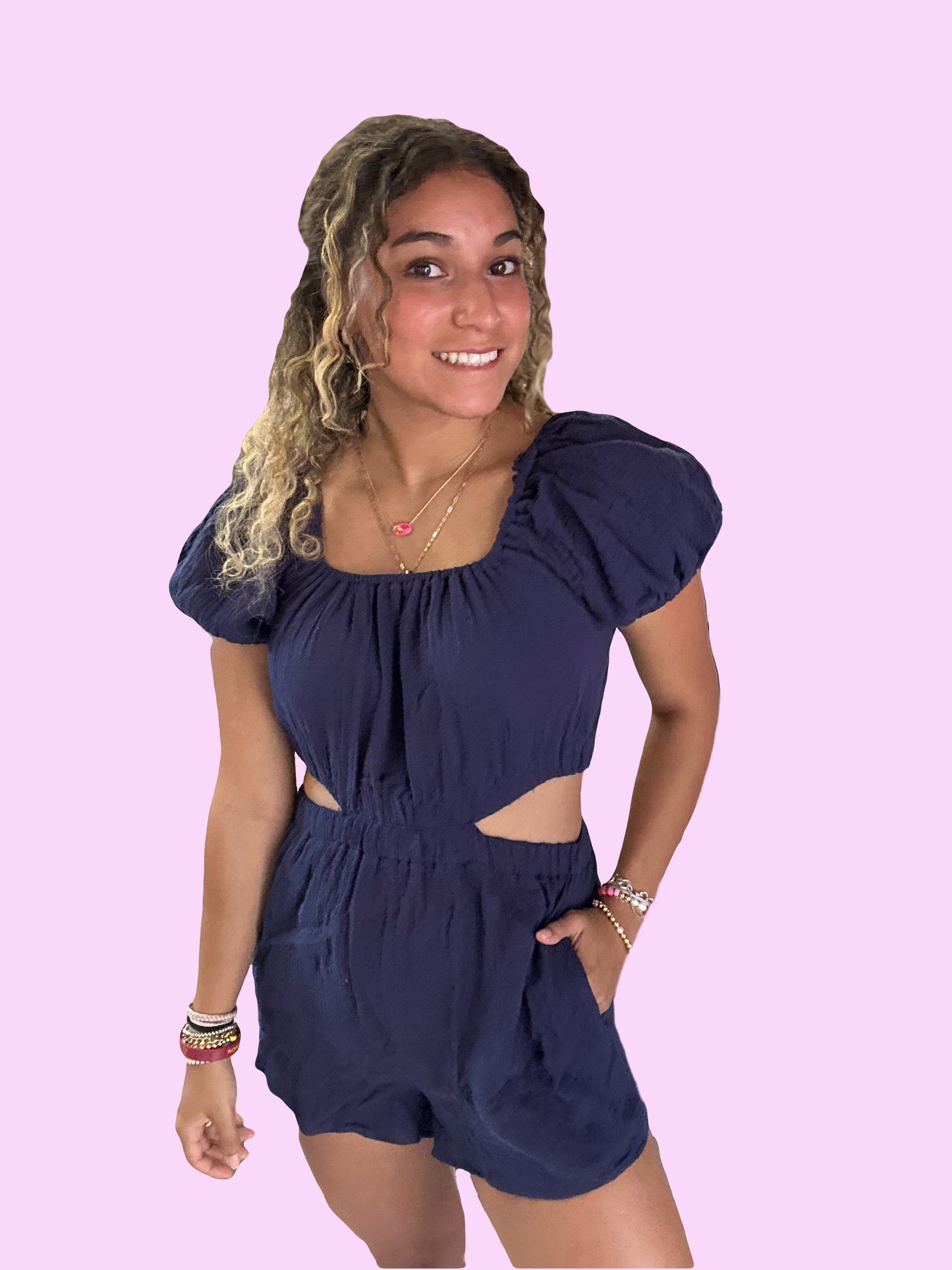 Solid Cotton Gauze Romper