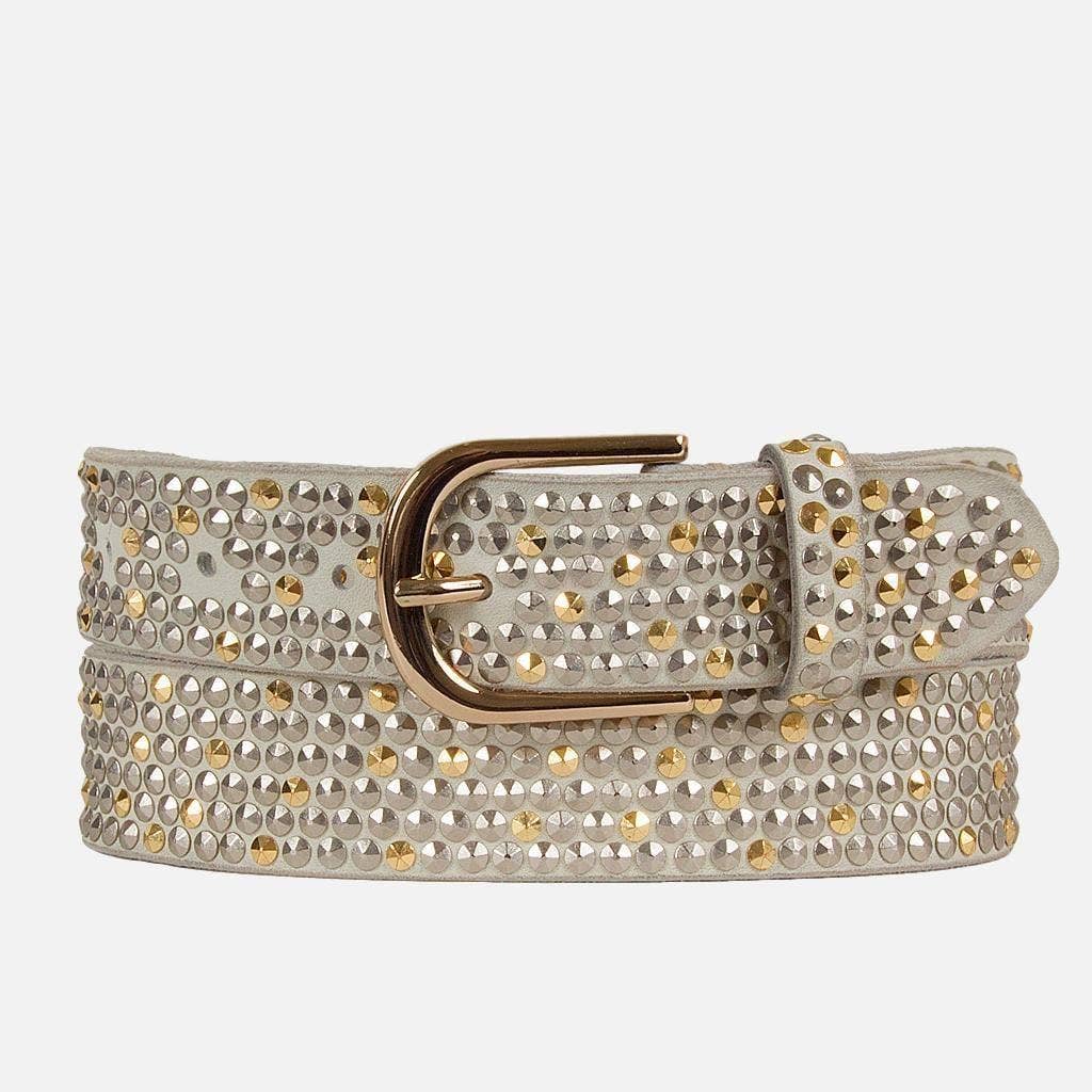 Zina studded gold buckle belt