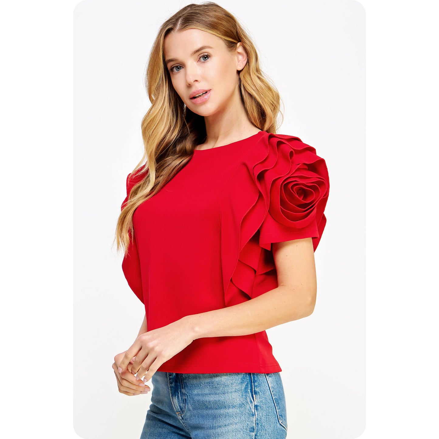 Rosey Red Origami Top