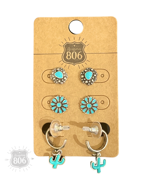 Western theme earring set