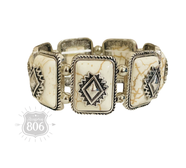 Rectangle aztec stone bracelet