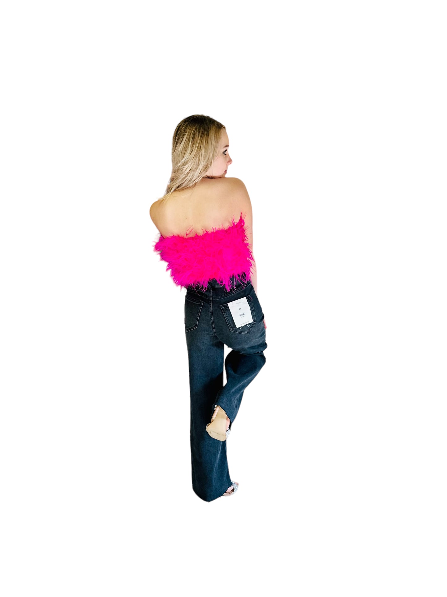 Fancy Hot Pink Feather Top